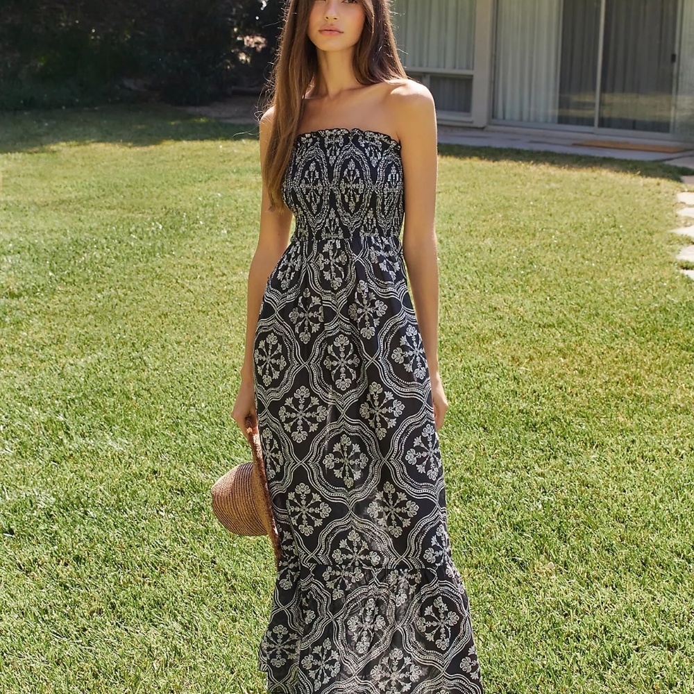 Anthropologie Marisol Smocked Midi Dress Medium